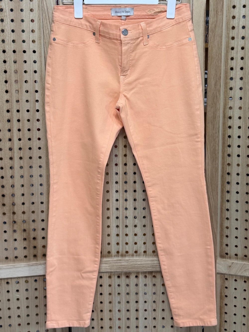 Henry & Belle Peach Skinny Jeans Made in USA Boutique Denim